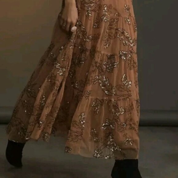 Anthropologie Dress Size Small Long Maeve Pink and Black - Picture 7 of 12